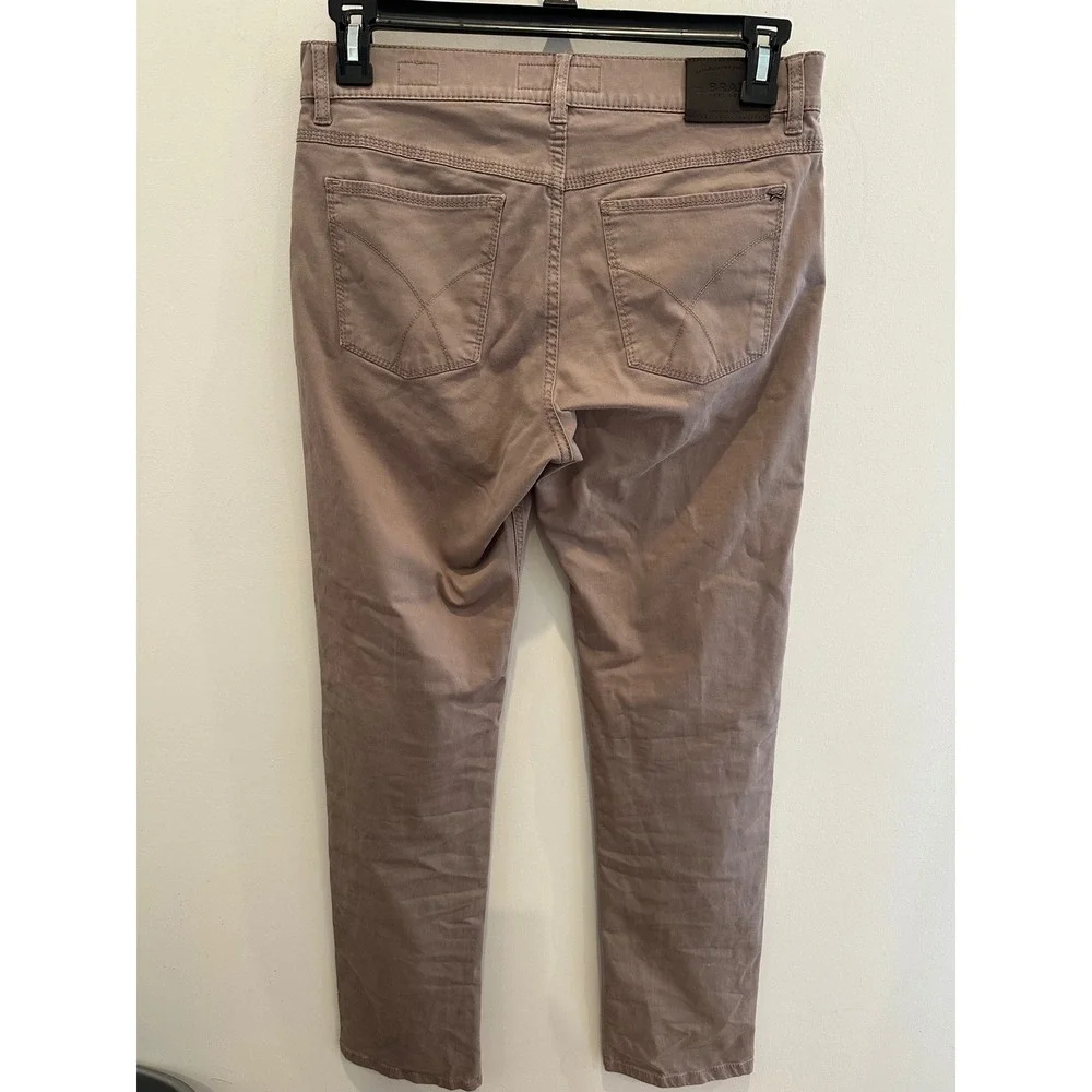 Brax Feel Good Cooper Fancy Mens Regular Fit Pants Tan Brown Size 32/32